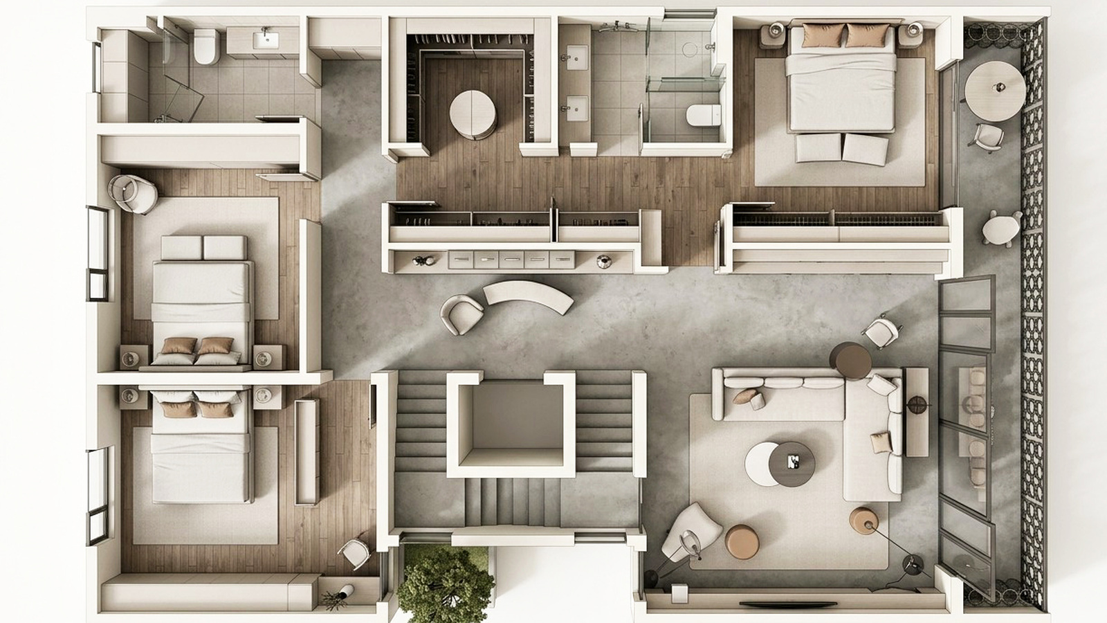 Mặt bằng 3D sau chuyển đổi